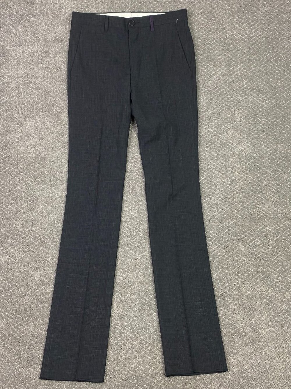Paul Smith Wool Linen Blend Dress Pants Slacks Mens 28 Slim Fit Dark Gray NWOT